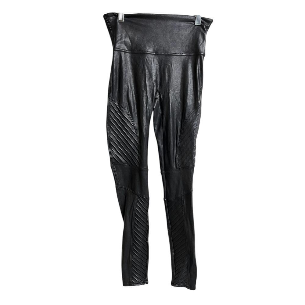 Spanx Faux Leather Moto Leggings Black Medium